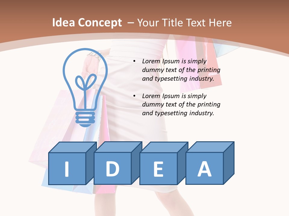 A Woman In A White Dress Holding Shopping Bags PowerPoint Template