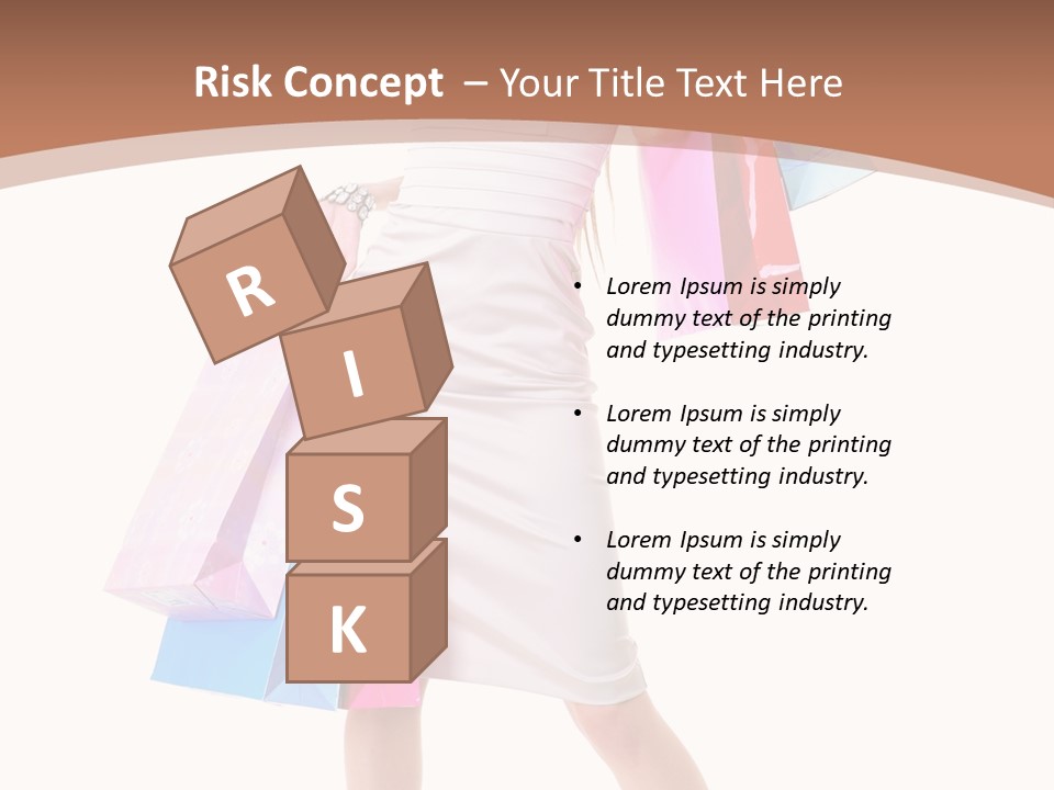 A Woman In A White Dress Holding Shopping Bags PowerPoint Template