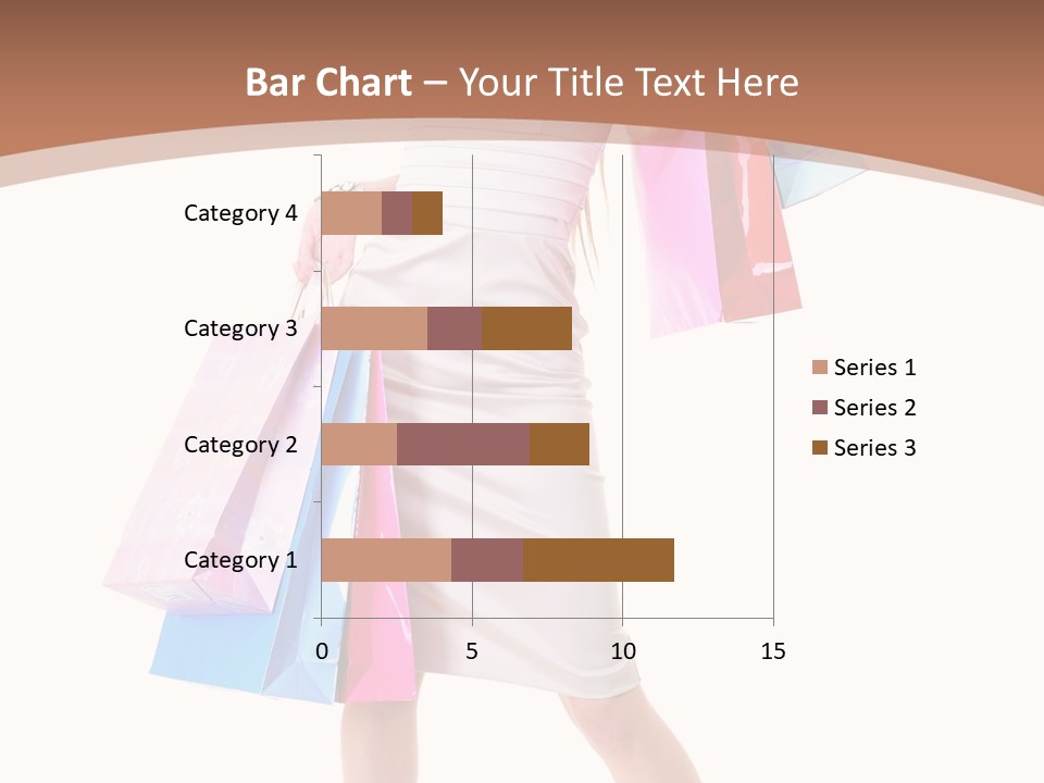 A Woman In A White Dress Holding Shopping Bags PowerPoint Template