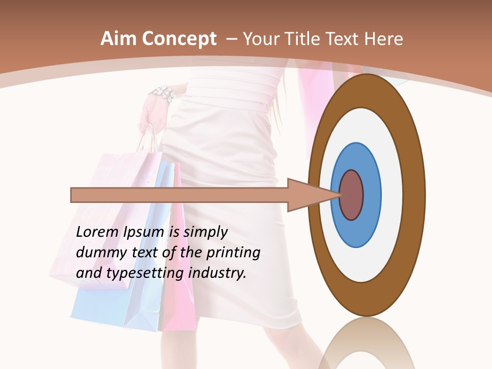 A Woman In A White Dress Holding Shopping Bags PowerPoint Template