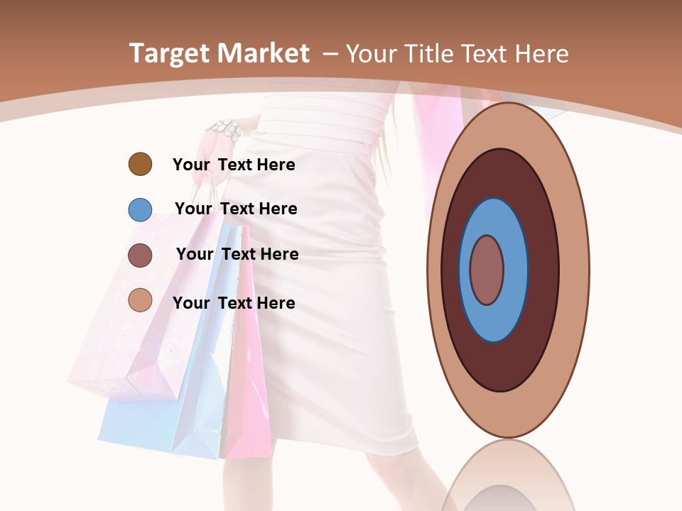 A Woman In A White Dress Holding Shopping Bags PowerPoint Template