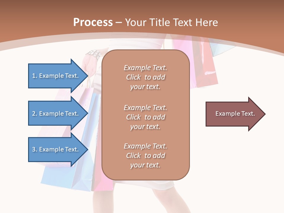 A Woman In A White Dress Holding Shopping Bags PowerPoint Template