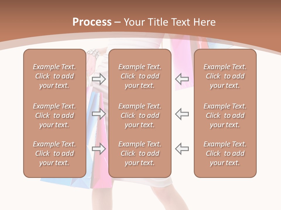 A Woman In A White Dress Holding Shopping Bags PowerPoint Template