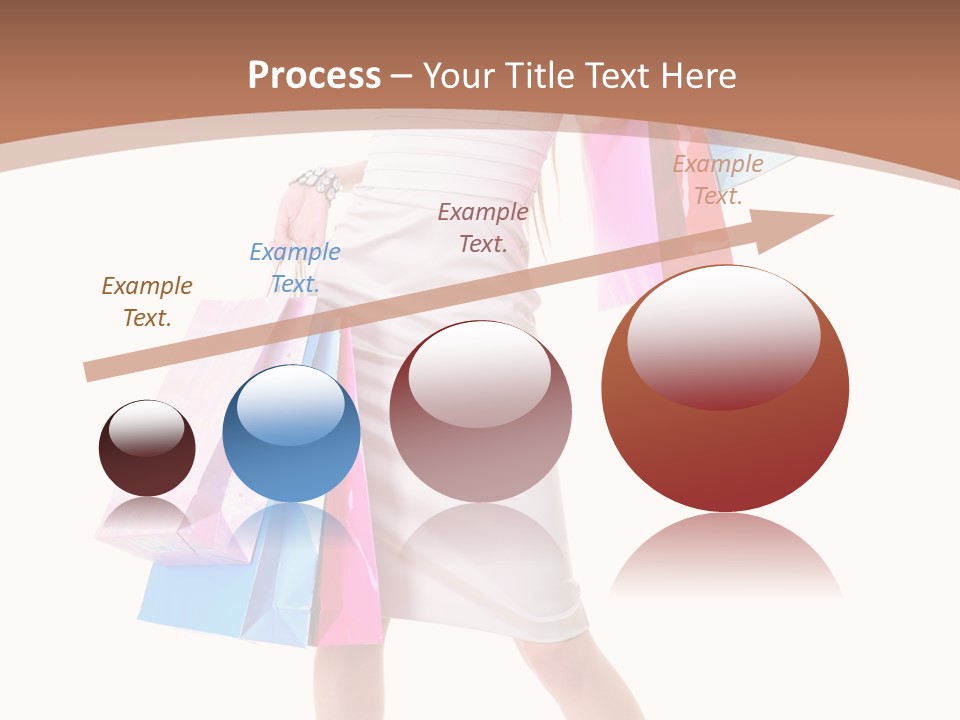 A Woman In A White Dress Holding Shopping Bags PowerPoint Template