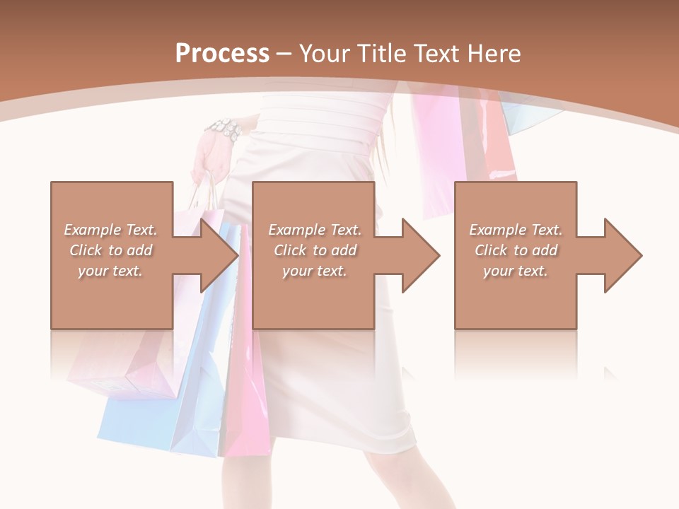 A Woman In A White Dress Holding Shopping Bags PowerPoint Template