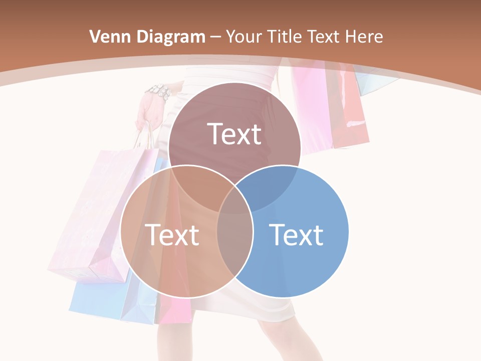 A Woman In A White Dress Holding Shopping Bags PowerPoint Template