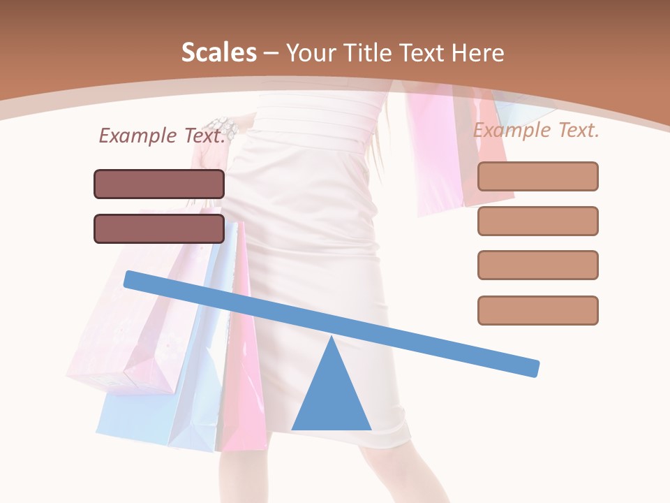 A Woman In A White Dress Holding Shopping Bags PowerPoint Template