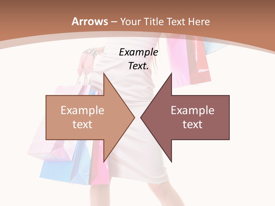 A Woman In A White Dress Holding Shopping Bags PowerPoint Template