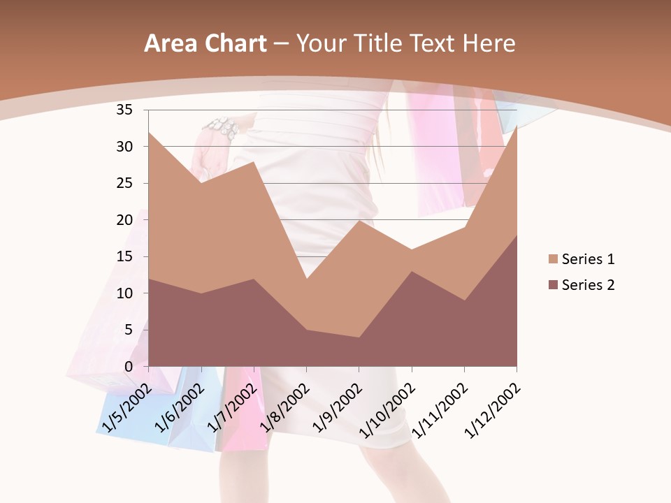 A Woman In A White Dress Holding Shopping Bags PowerPoint Template