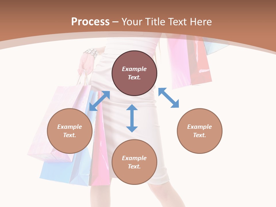 A Woman In A White Dress Holding Shopping Bags PowerPoint Template