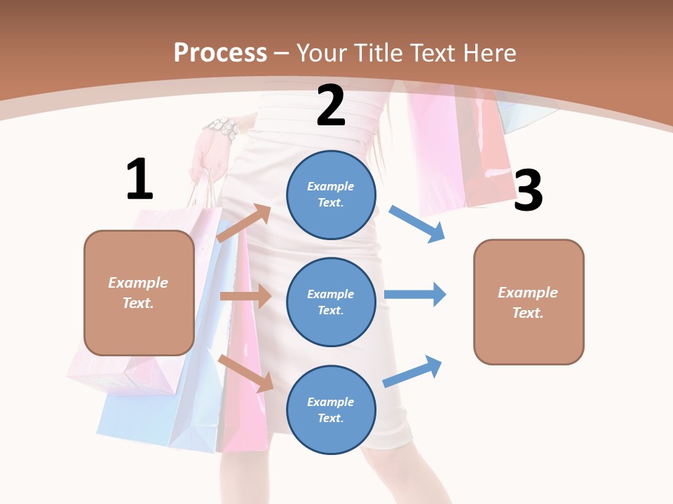 A Woman In A White Dress Holding Shopping Bags PowerPoint Template