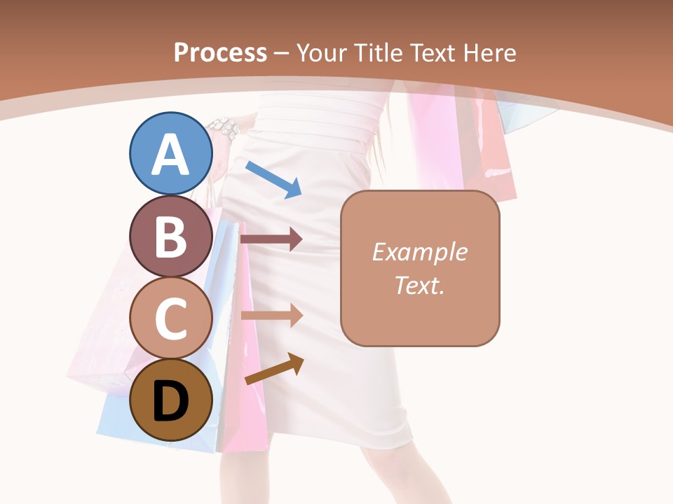 A Woman In A White Dress Holding Shopping Bags PowerPoint Template