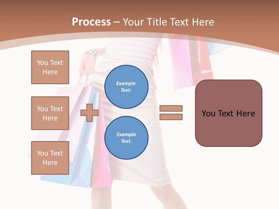 A Woman In A White Dress Holding Shopping Bags PowerPoint Template