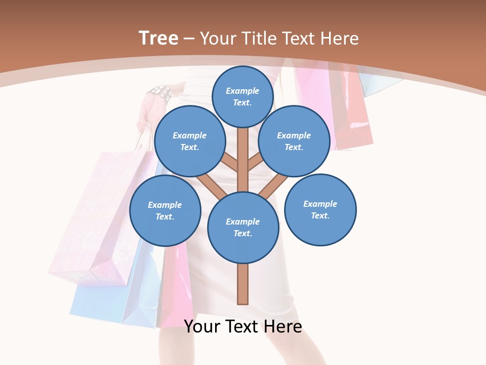 A Woman In A White Dress Holding Shopping Bags PowerPoint Template