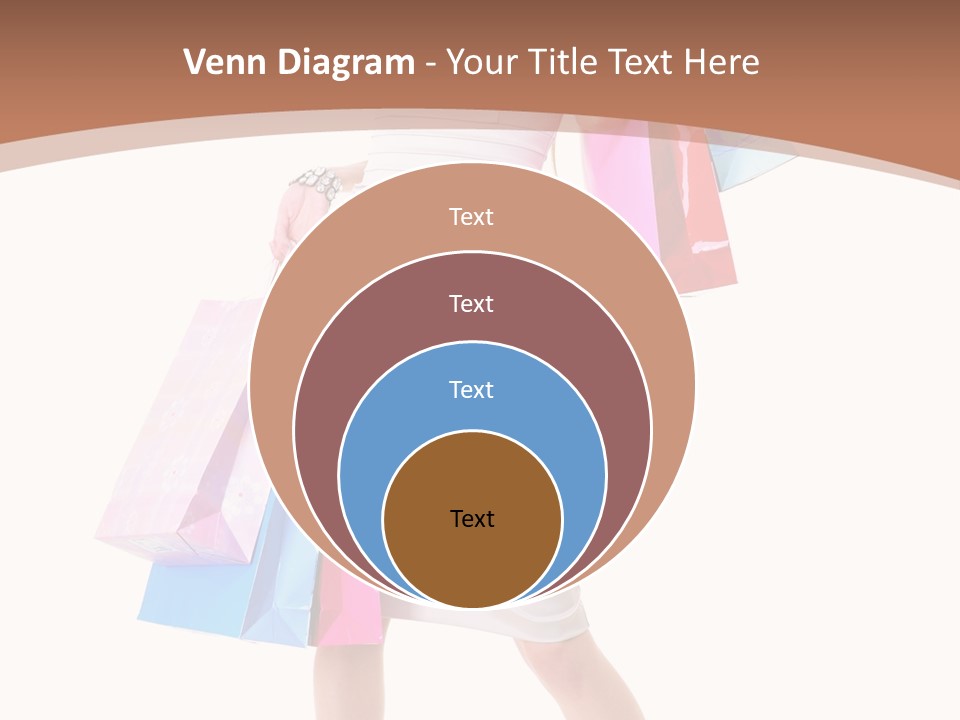 A Woman In A White Dress Holding Shopping Bags PowerPoint Template