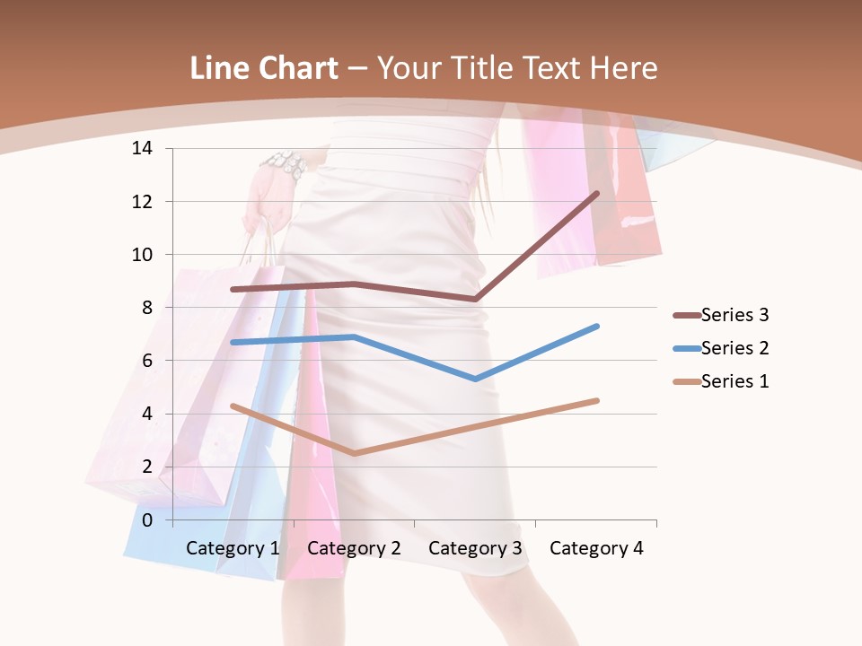 A Woman In A White Dress Holding Shopping Bags PowerPoint Template