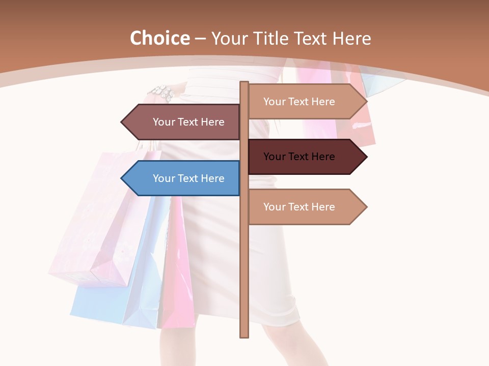 A Woman In A White Dress Holding Shopping Bags PowerPoint Template