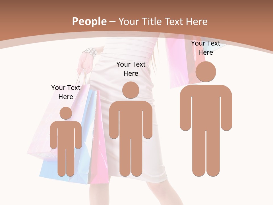 A Woman In A White Dress Holding Shopping Bags PowerPoint Template