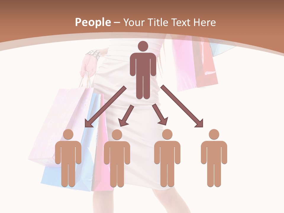 A Woman In A White Dress Holding Shopping Bags PowerPoint Template