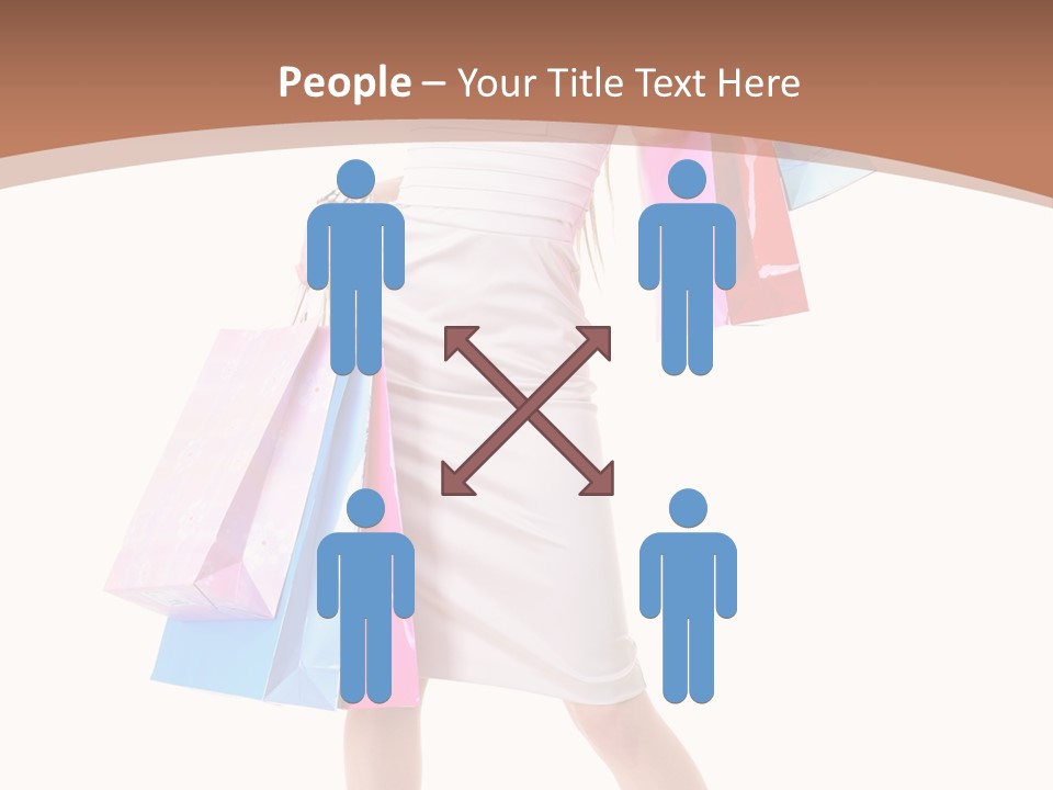 A Woman In A White Dress Holding Shopping Bags PowerPoint Template