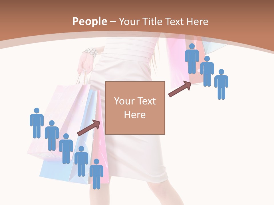 A Woman In A White Dress Holding Shopping Bags PowerPoint Template