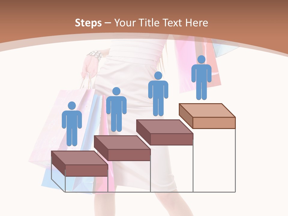 A Woman In A White Dress Holding Shopping Bags PowerPoint Template