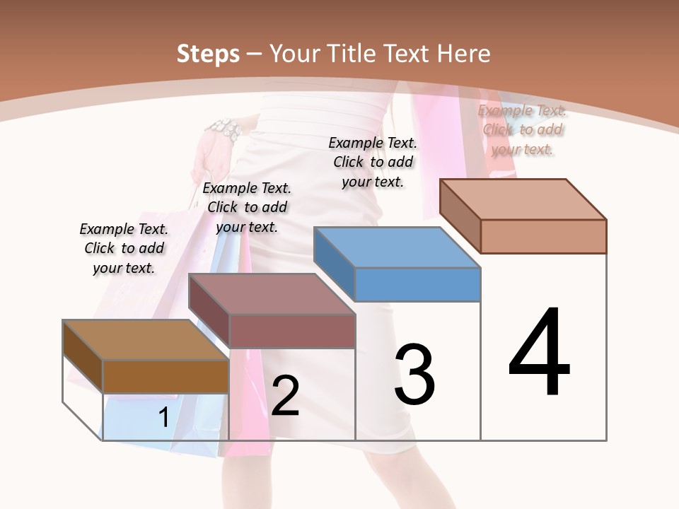 A Woman In A White Dress Holding Shopping Bags PowerPoint Template