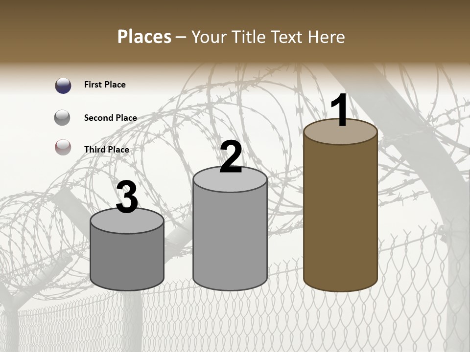 A Barbed Fence With Razors On Top Of It PowerPoint Template