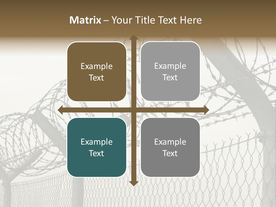 A Barbed Fence With Razors On Top Of It PowerPoint Template