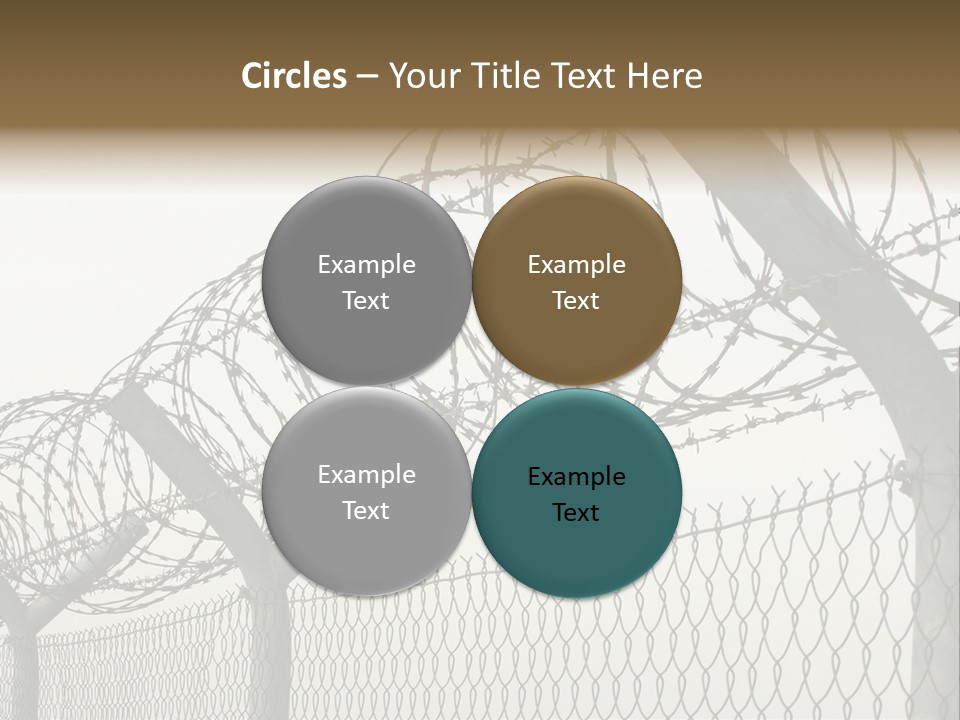 A Barbed Fence With Razors On Top Of It PowerPoint Template
