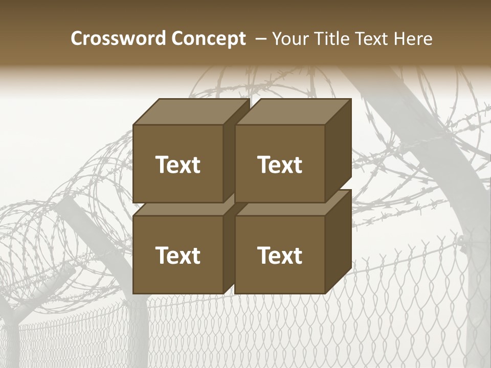 A Barbed Fence With Razors On Top Of It PowerPoint Template