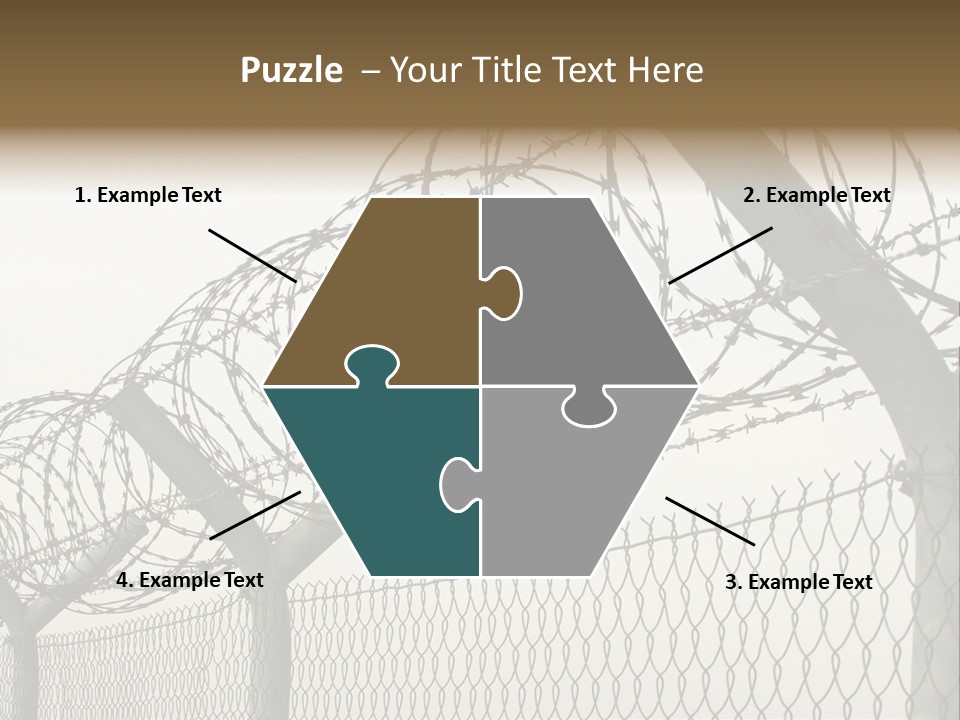 A Barbed Fence With Razors On Top Of It PowerPoint Template