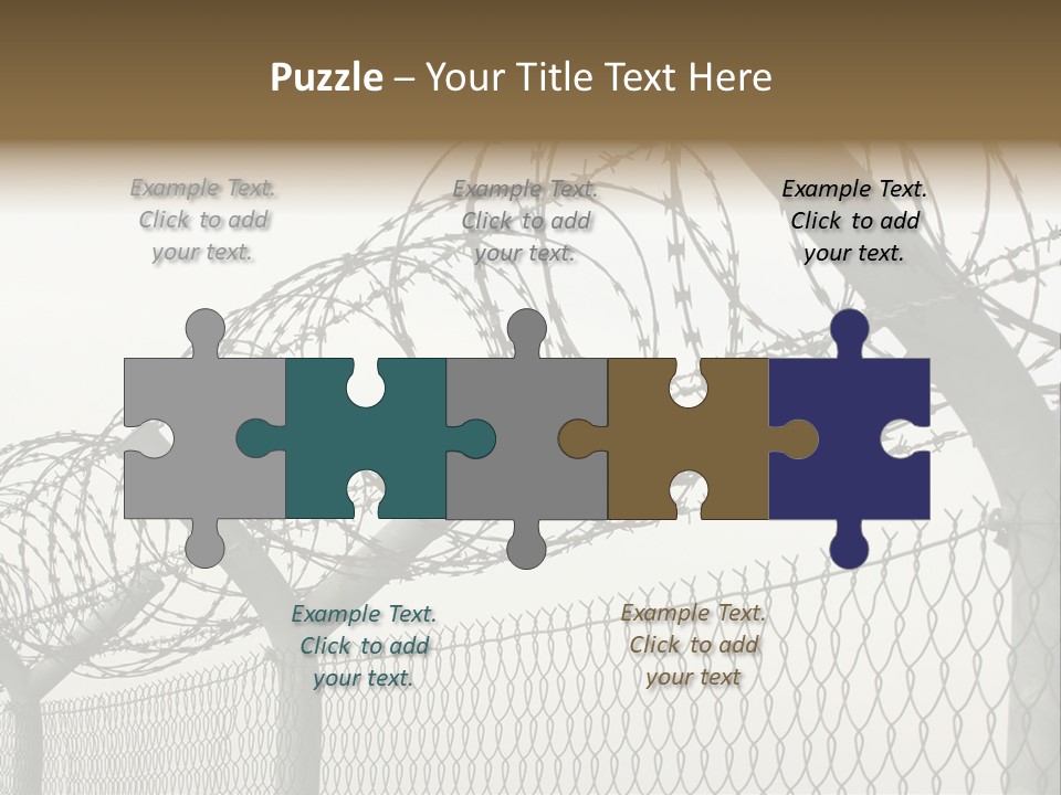 A Barbed Fence With Razors On Top Of It PowerPoint Template