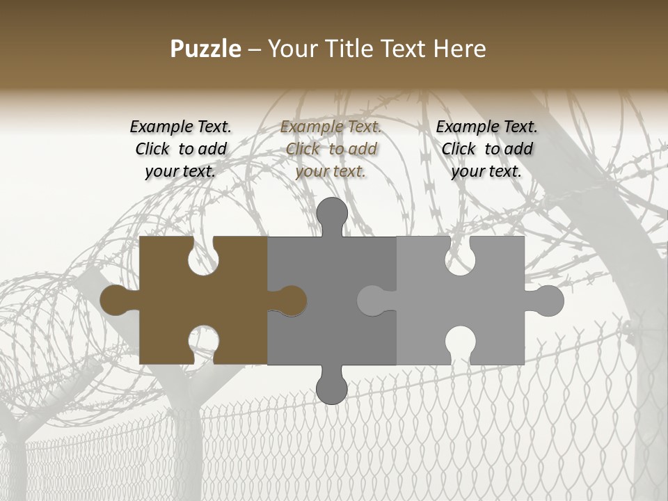 A Barbed Fence With Razors On Top Of It PowerPoint Template