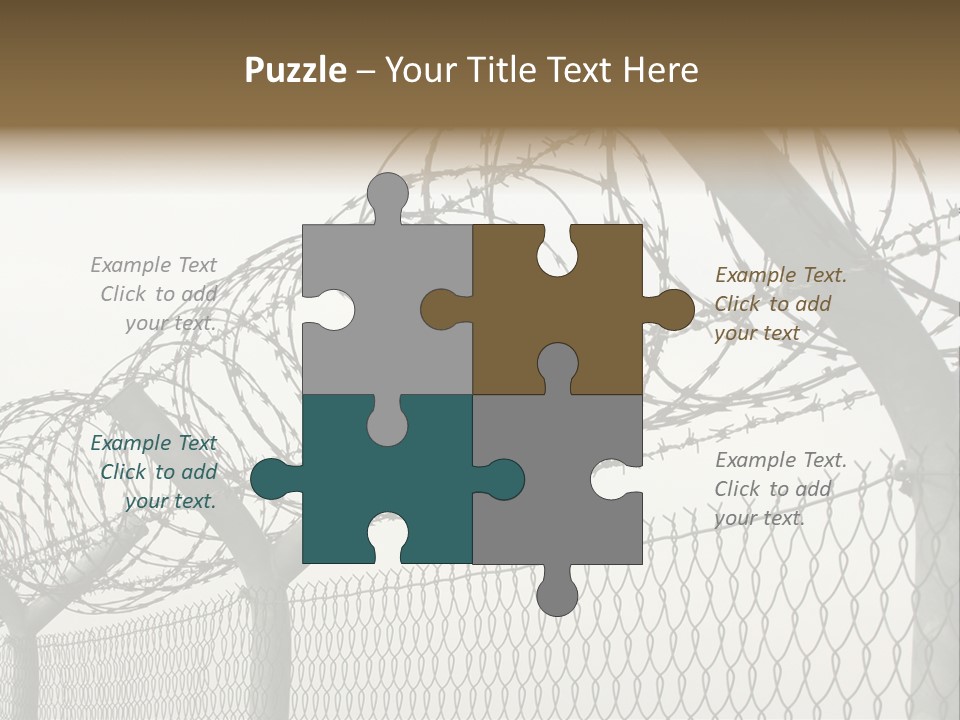 A Barbed Fence With Razors On Top Of It PowerPoint Template