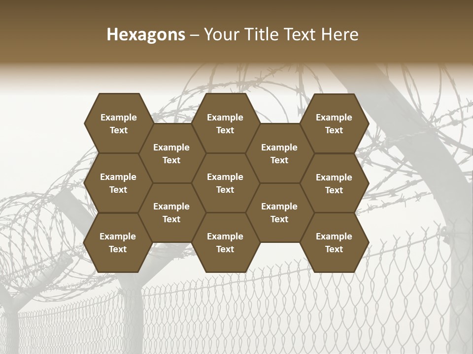 A Barbed Fence With Razors On Top Of It PowerPoint Template