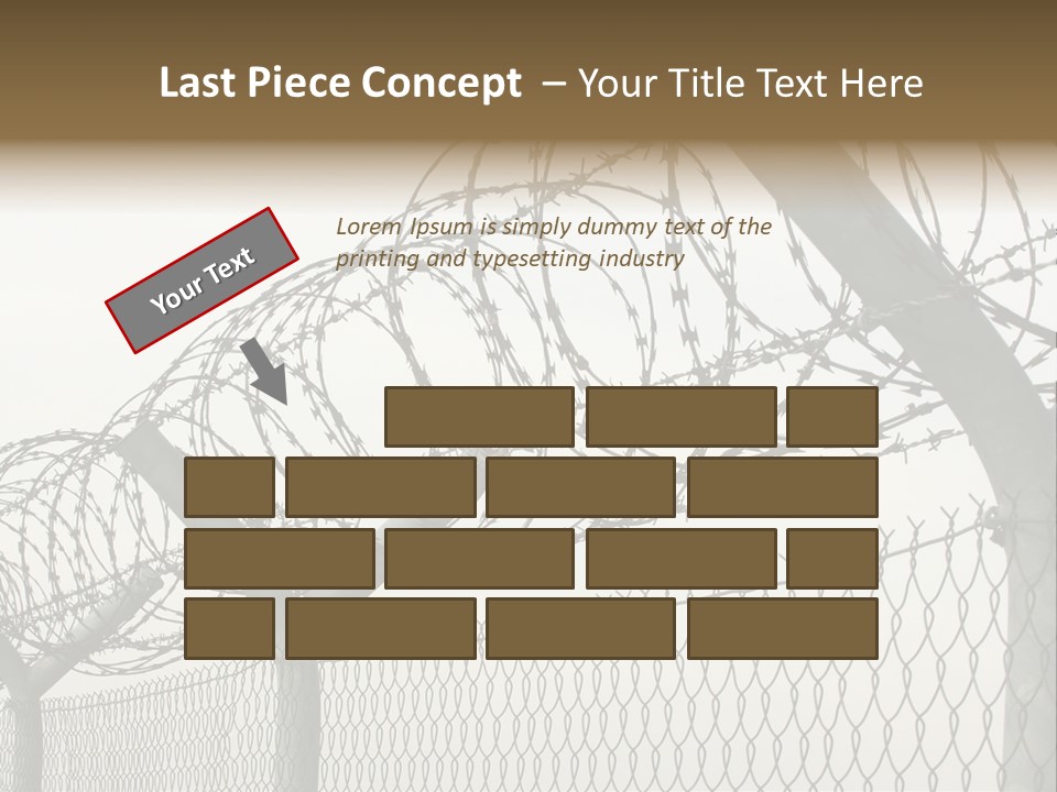 A Barbed Fence With Razors On Top Of It PowerPoint Template