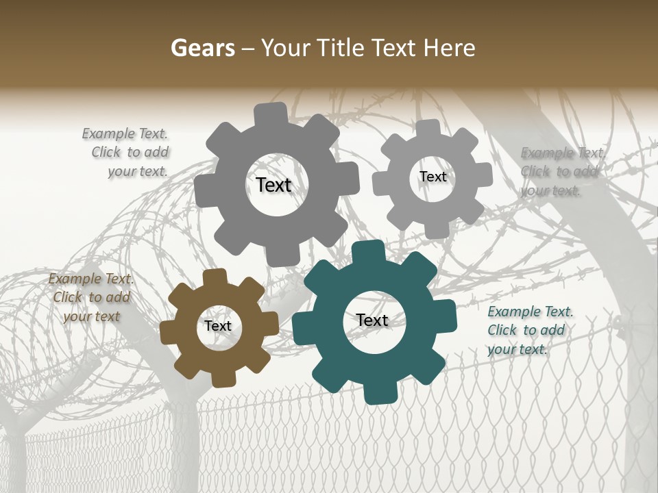 A Barbed Fence With Razors On Top Of It PowerPoint Template