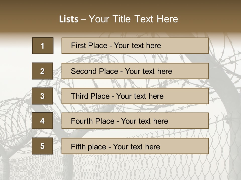 A Barbed Fence With Razors On Top Of It PowerPoint Template