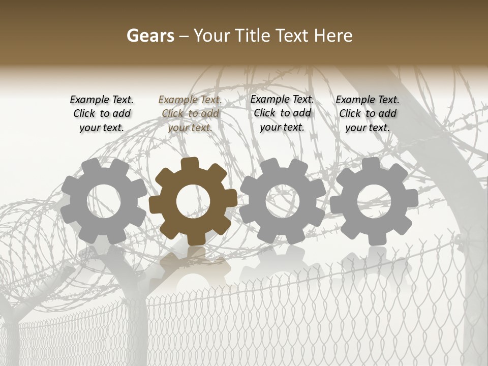A Barbed Fence With Razors On Top Of It PowerPoint Template