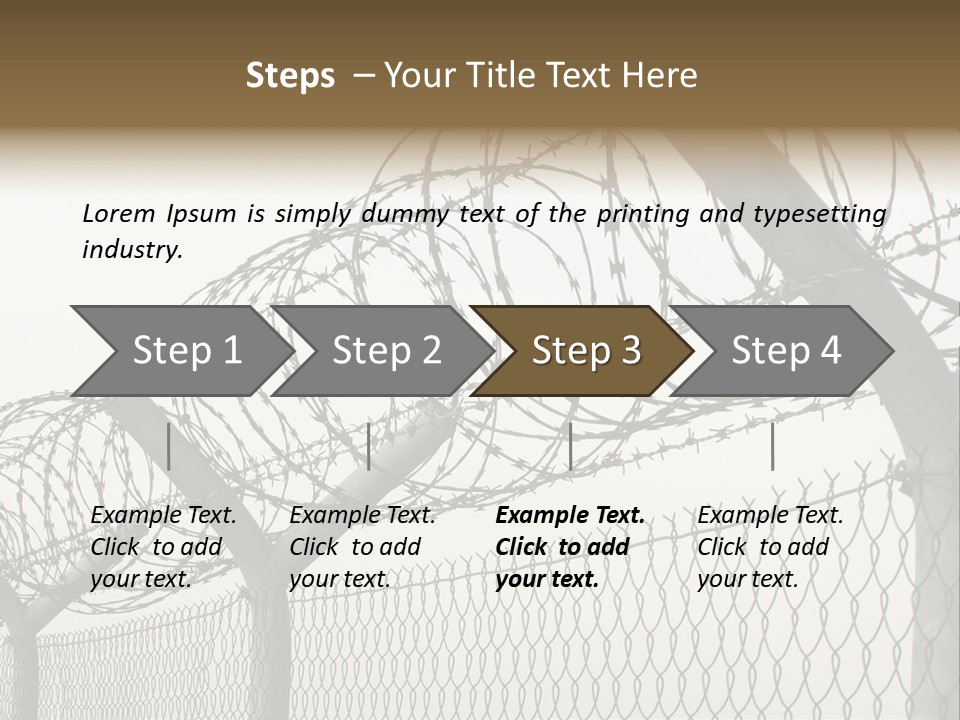 A Barbed Fence With Razors On Top Of It PowerPoint Template