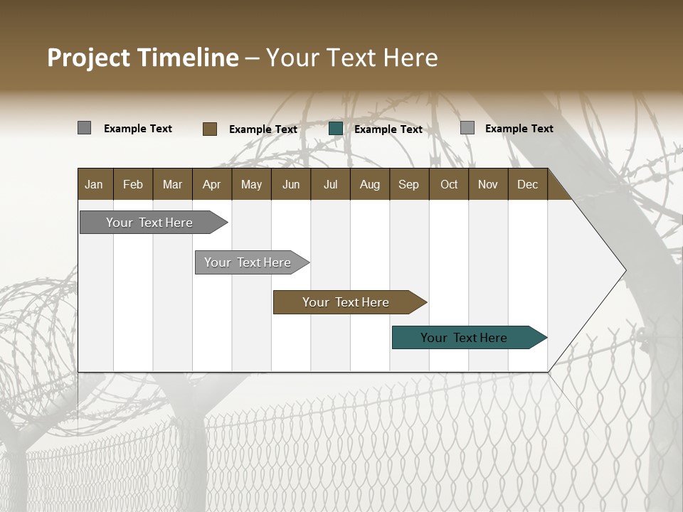 A Barbed Fence With Razors On Top Of It PowerPoint Template