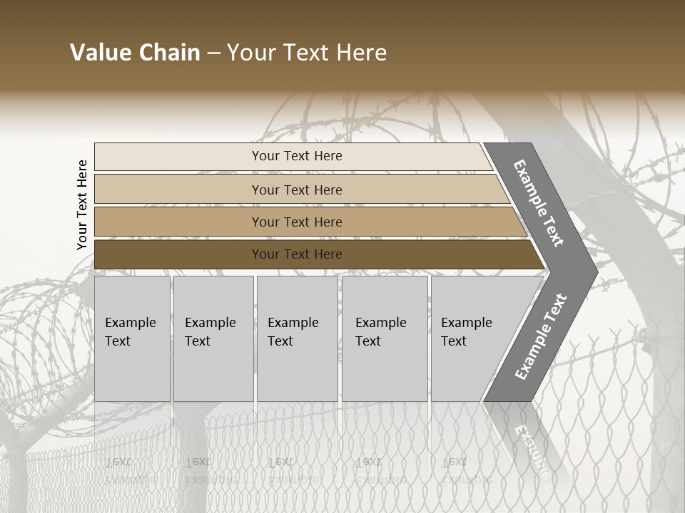 A Barbed Fence With Razors On Top Of It PowerPoint Template