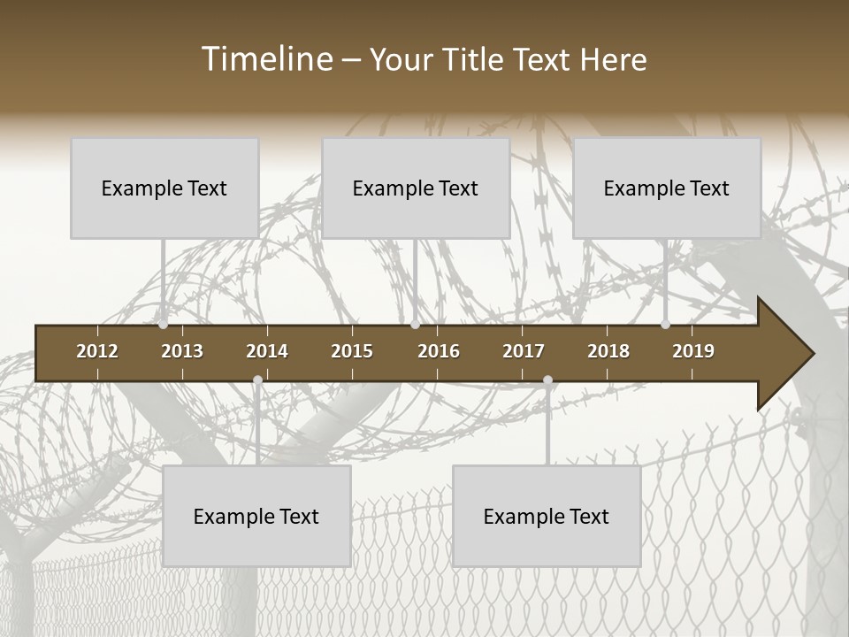 A Barbed Fence With Razors On Top Of It PowerPoint Template
