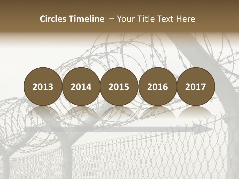 A Barbed Fence With Razors On Top Of It PowerPoint Template