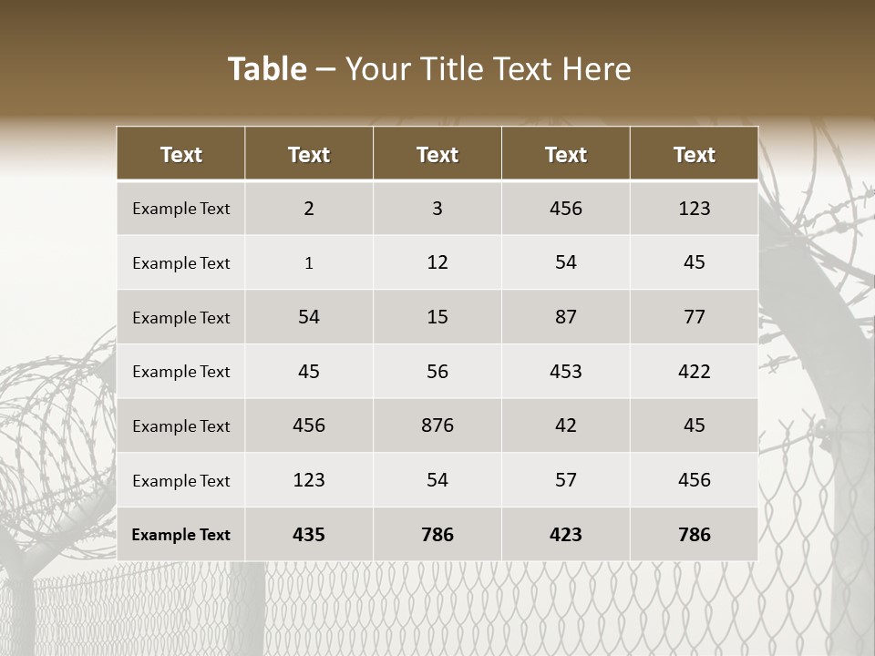 A Barbed Fence With Razors On Top Of It PowerPoint Template
