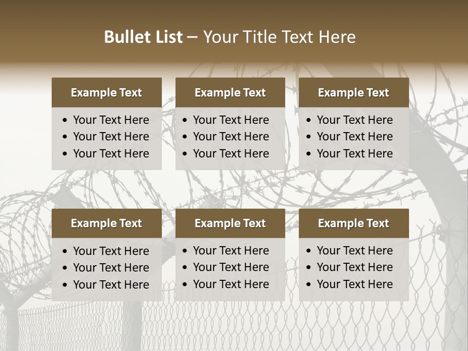 A Barbed Fence With Razors On Top Of It PowerPoint Template