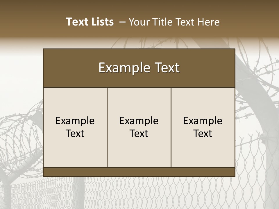 A Barbed Fence With Razors On Top Of It PowerPoint Template