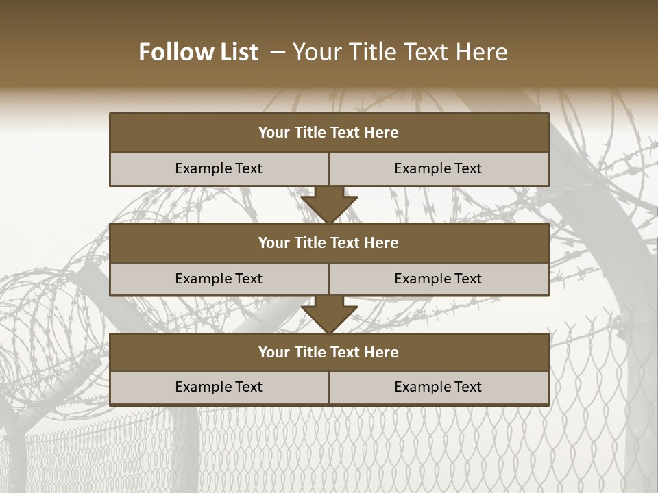 A Barbed Fence With Razors On Top Of It PowerPoint Template