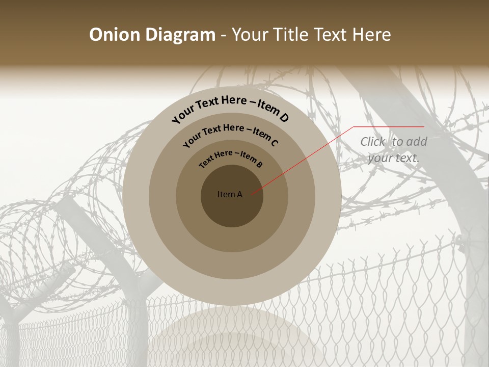 A Barbed Fence With Razors On Top Of It PowerPoint Template